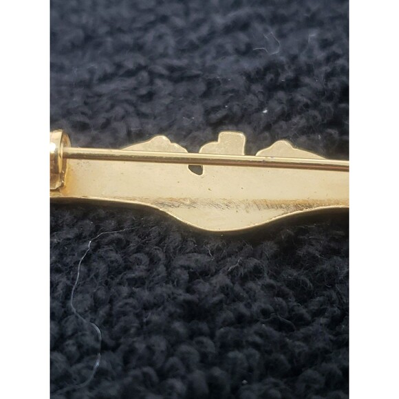 Vintage US Navy Submarine Warfare Insignia Dolphins Pin Gold Tone USN 1960s Tie - Picture 11 of 13